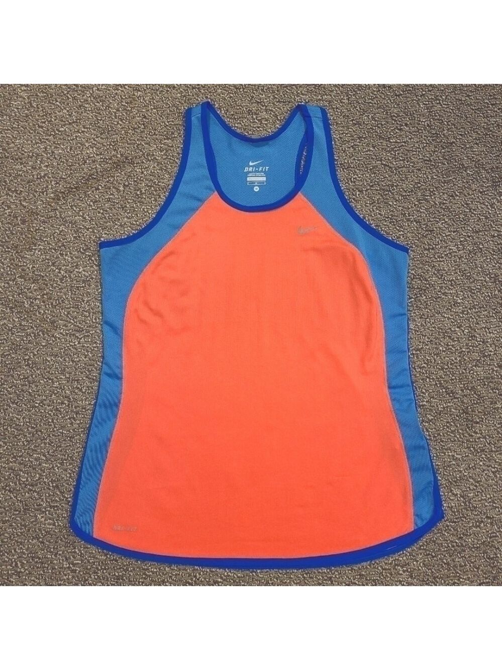 Nike Athletic Racerback Tank Top Dri Fit Breathable Lightweight Blue Medium